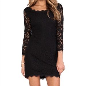 DVF Zarita Scoop Dress in Navy Blue